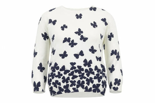 Debenhams Women's White Pullover Butterfly Jumper Size 12