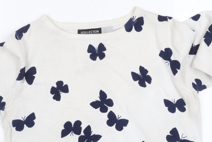 Debenhams Women's White Pullover Butterfly Jumper Size 12