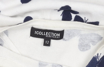 Debenhams Women's White Pullover Butterfly Jumper Size 12