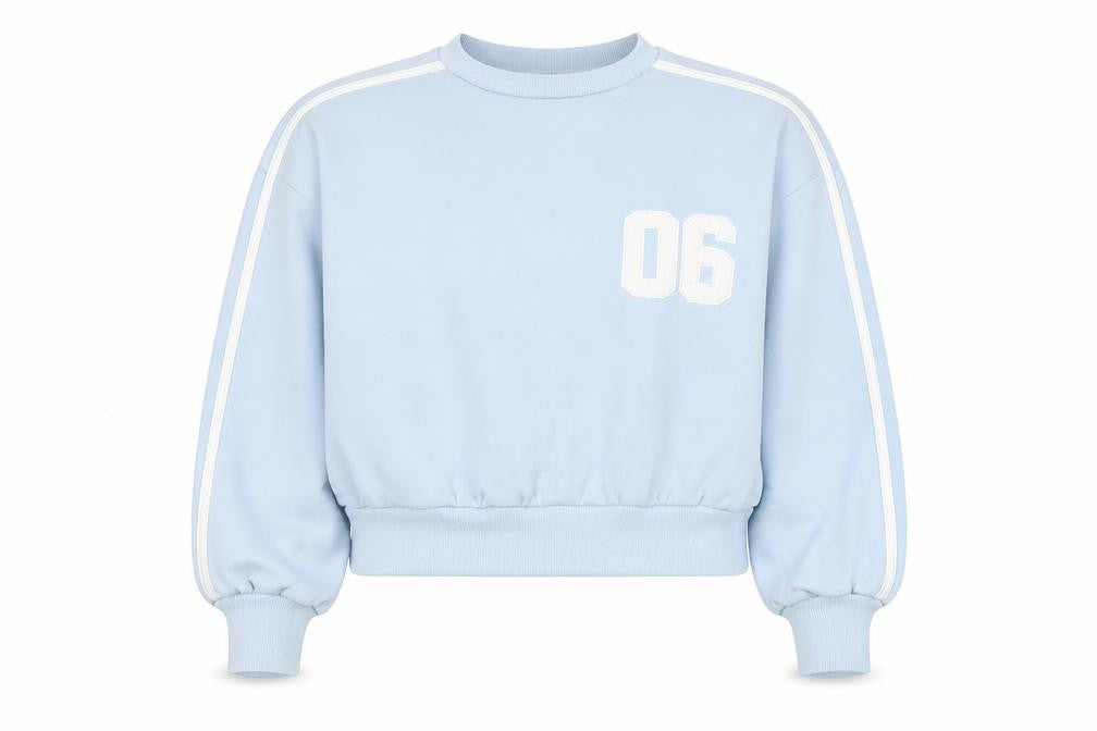 Boohoo Women's Blue Crew Neck Logo Sweatshirt, M