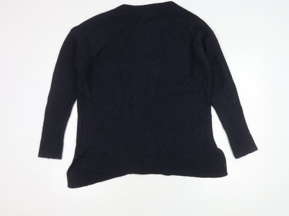 Zara Men's Blue V-Neck Jumper, Medium, Wool Blend
