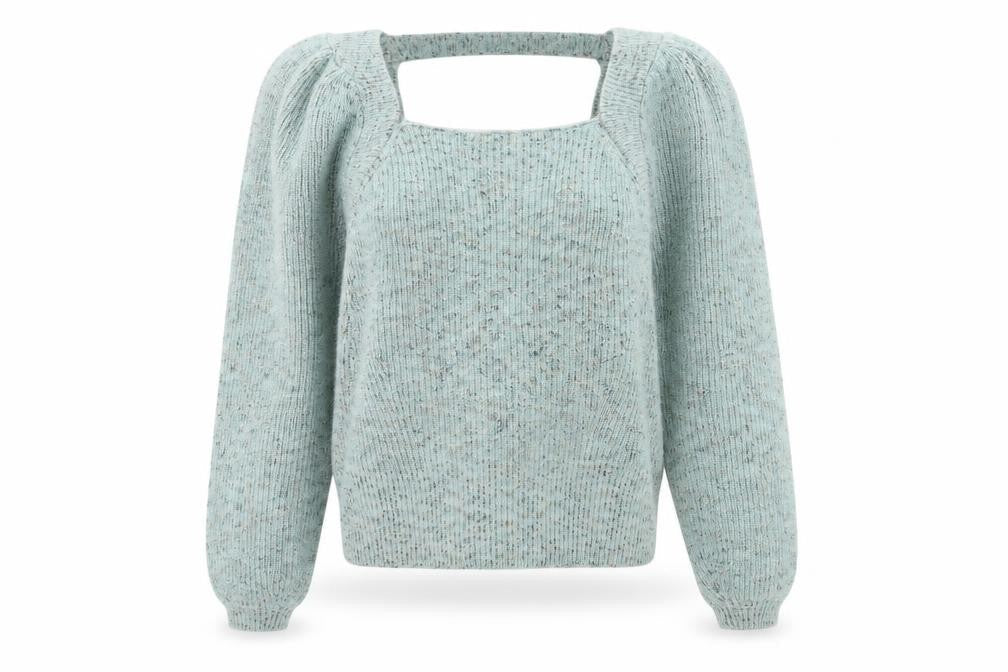 JustFab Women's Blue Square Neck Jumper, Size S