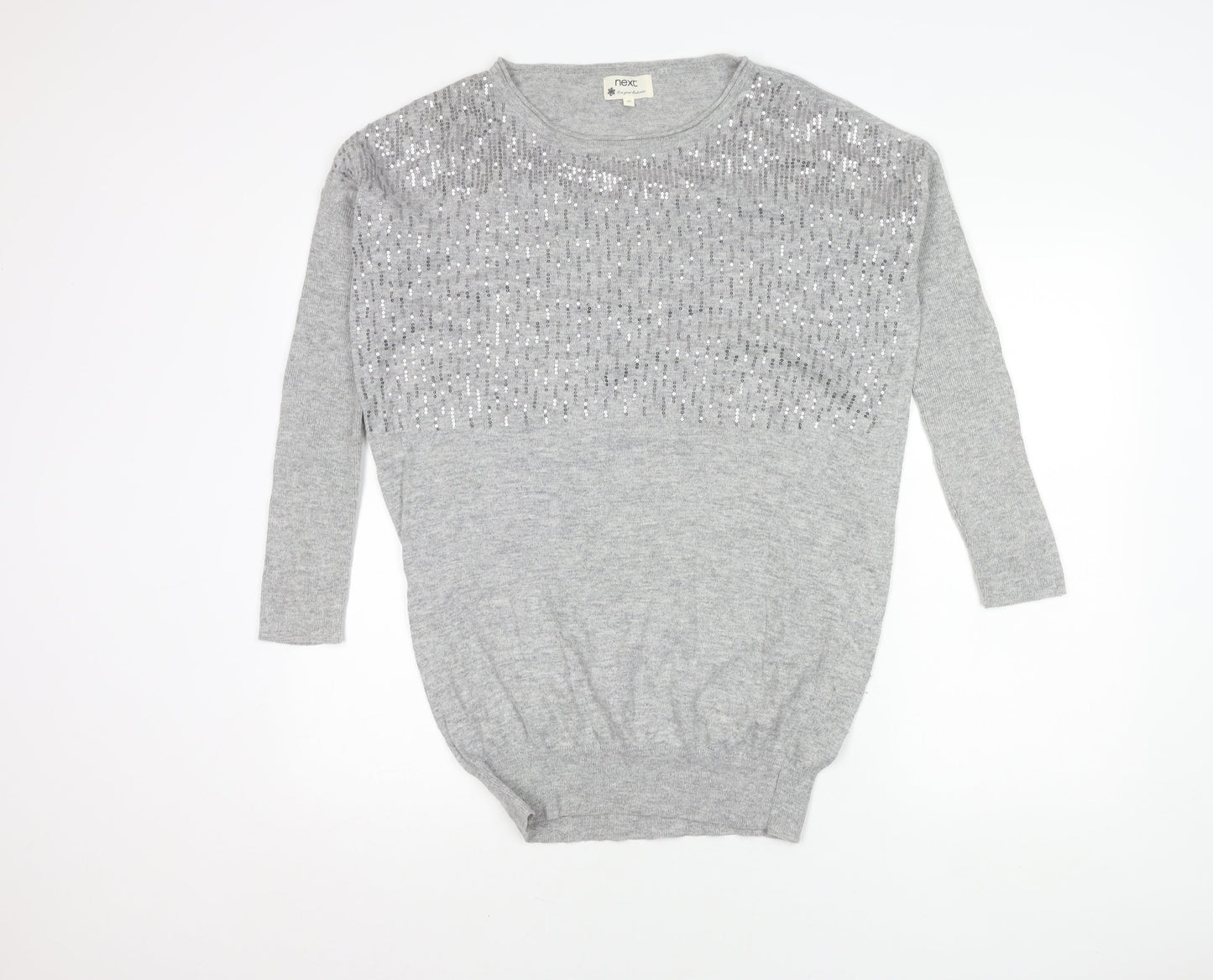 Next Women's Grey Sequin Jumper Size 10