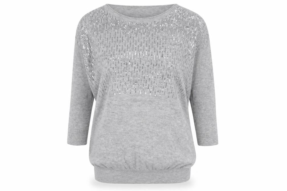 Next Women's Grey Sequin Jumper Size 10