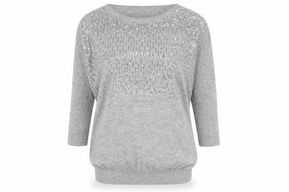 Next Women's Grey Sequin Jumper Size 10