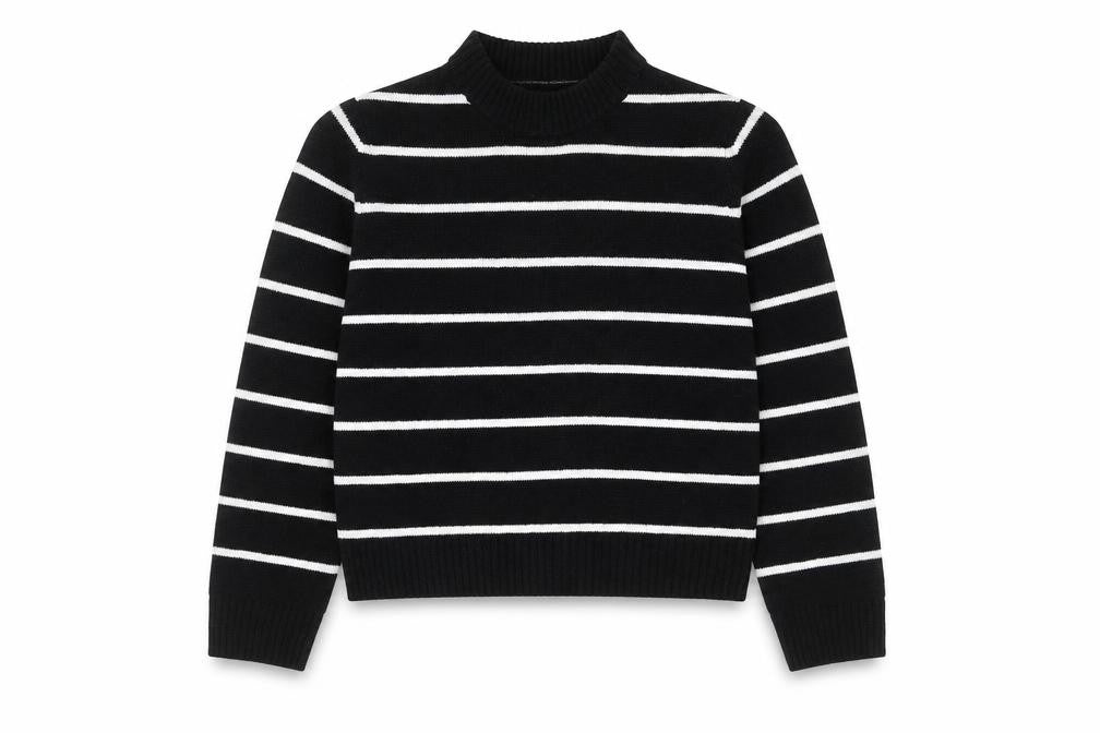 H&M Unisex Kids Black Striped Pullover Jumper - Size 14 Years