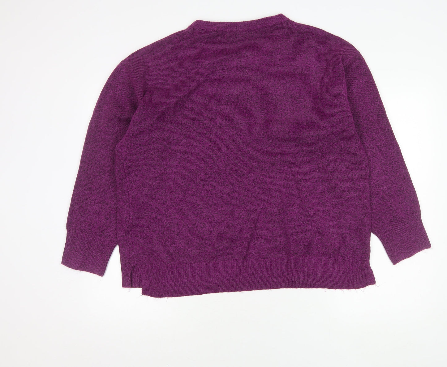 Bonmarché Women's Purple Chunky-Knit Pullover Jumper Size 20