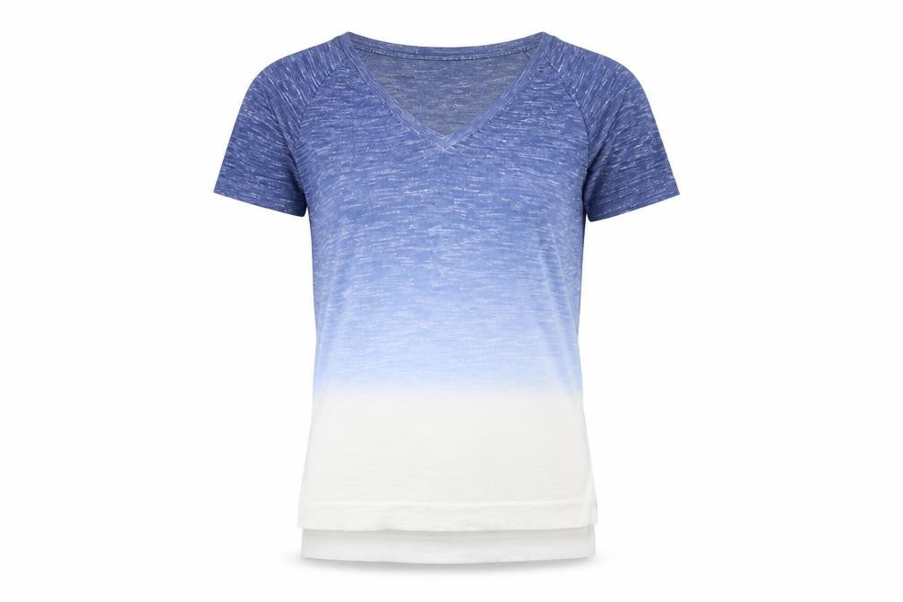 Next Blue V-Neck Women's Knit T-Shirt Size 6