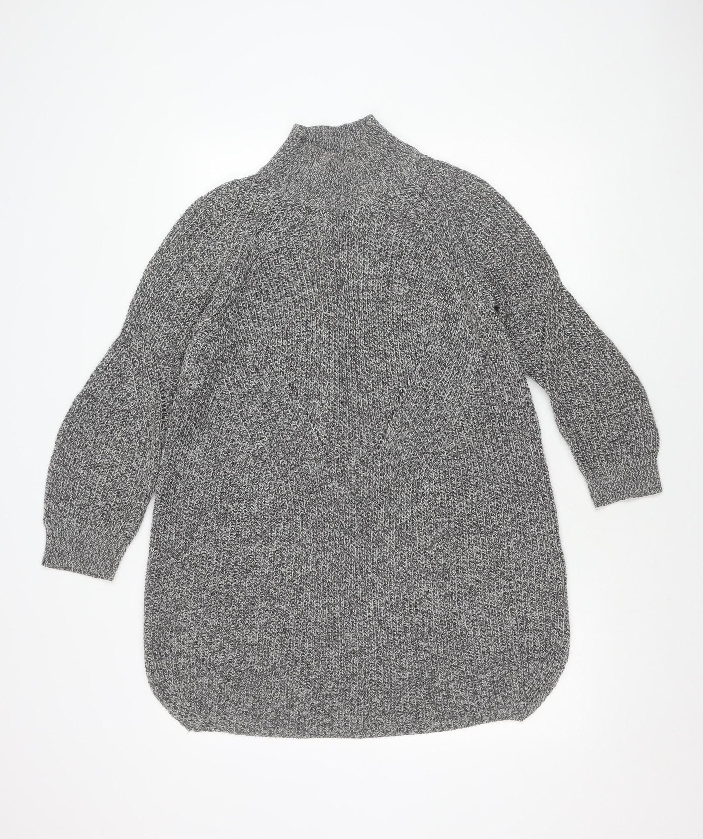 Topshop Women's Grey Chunky-Knit Acrylic Jumper, Size 8