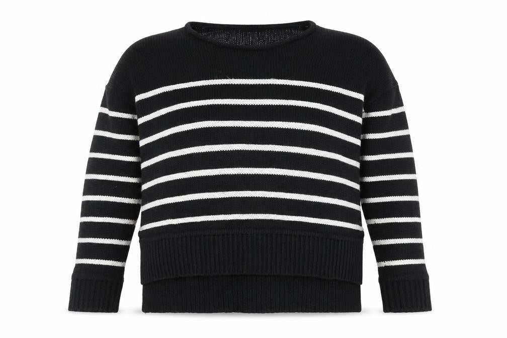 H&M Women's Black Striped Pullover Jumper, Size S