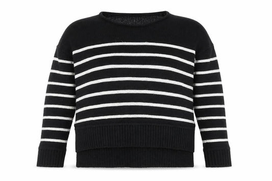 H&M Women's Black Striped Pullover Jumper, Size S