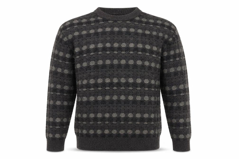 Towncraft Men's Grey Geometric Pullover Jumper S