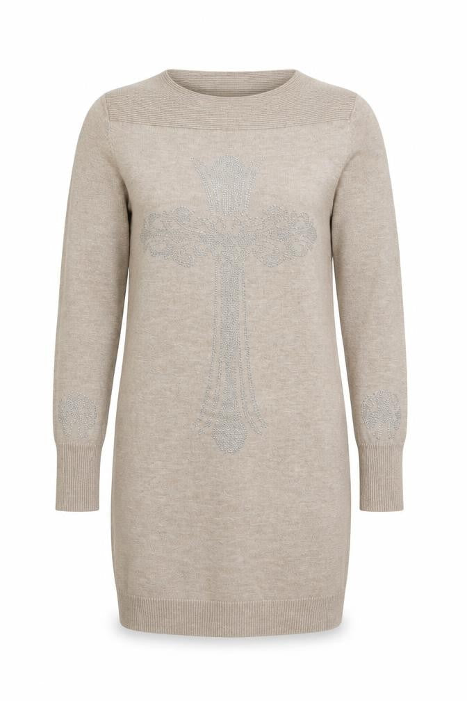 J.STARS Women's Beige Pullover Jumper, Size L, Long Sleeve