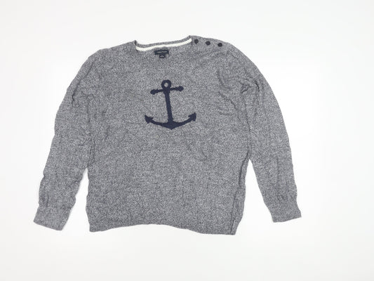 Nautica Women's Blue Knit Pullover Jumper Size L