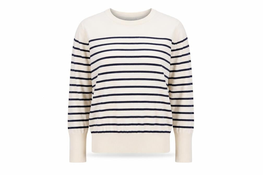 Zara Women's White Striped Pullover Jumper Size 16