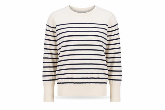 Zara Women's White Striped Pullover Jumper Size 16