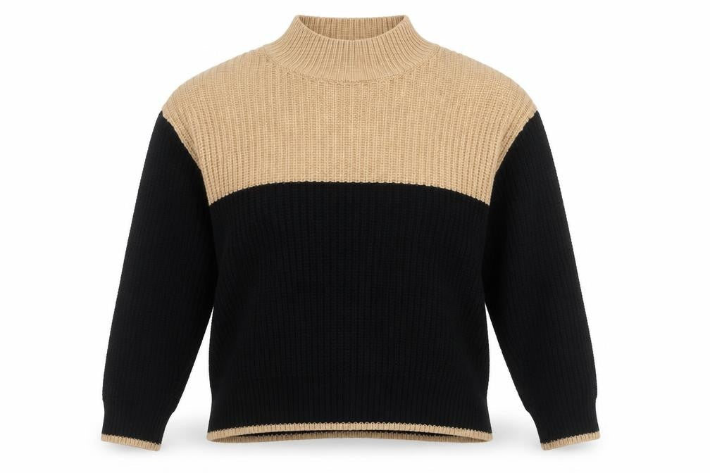 New Look Women's Beige Black Pullover Jumper M