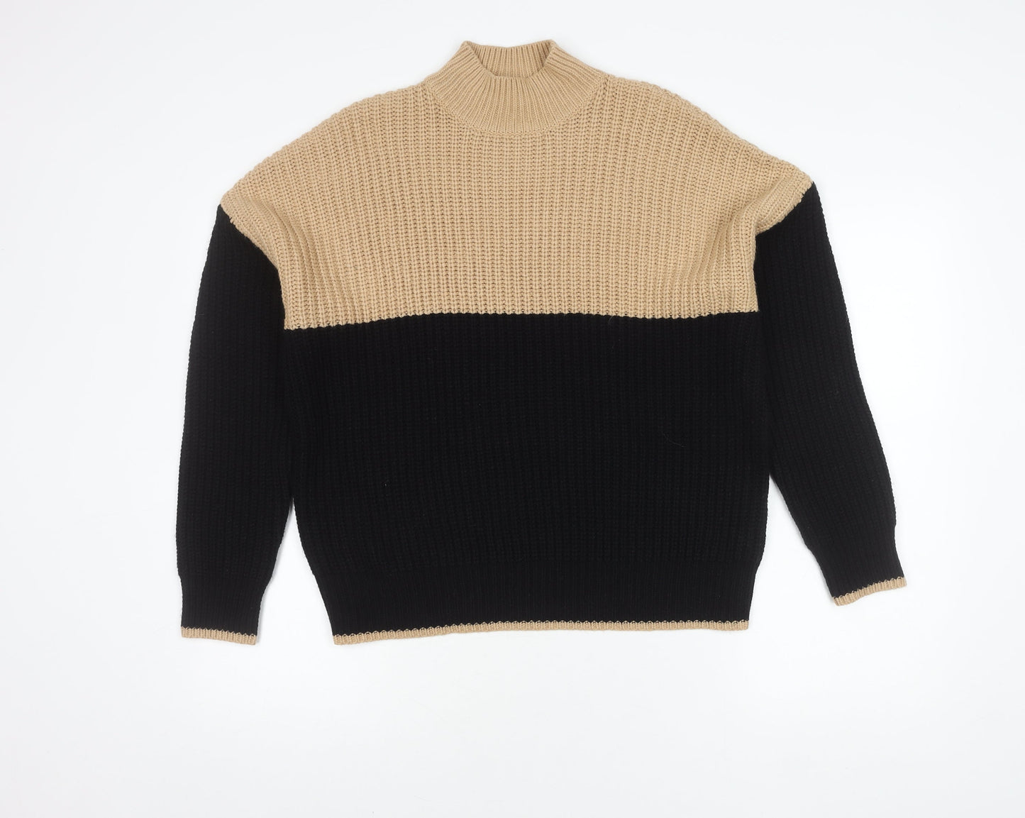 New Look Women's Beige Black Pullover Jumper M