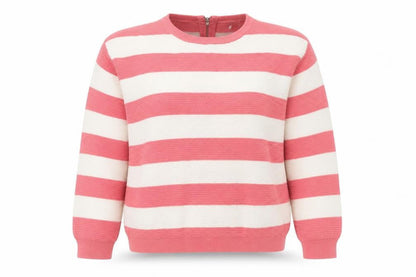 Front view of Next Women's Pink Striped Full Zip Jumper, size 10