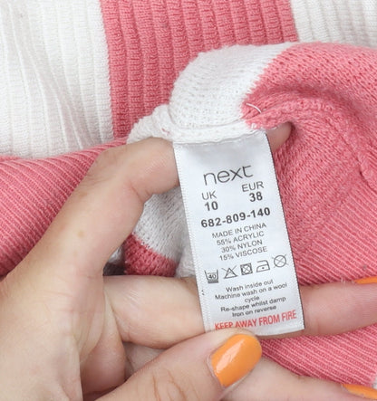 Additional view of Next Women's Pink Striped Full Zip Jumper, size 10