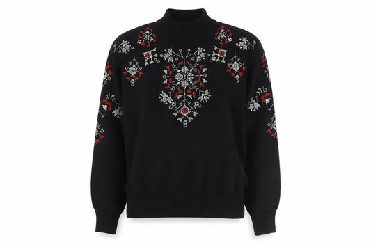 Front view of New Look Women's Black High Neck Jumper M