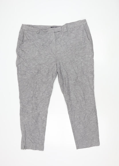 Additional front view of Marks & Spencer Men's Grey Regular Trousers
