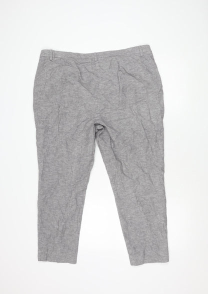 Back view of Marks & Spencer Men's Grey Regular Trousers