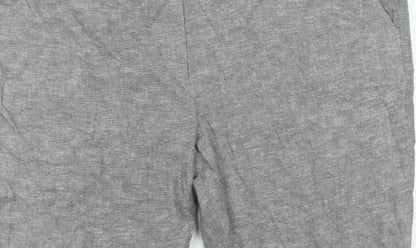 Close-up detail of Marks & Spencer Men's Grey Regular Trousers