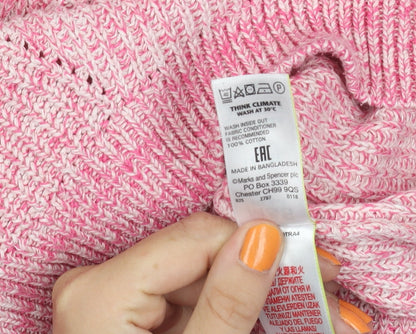 Close-up detail of Marks & Spencer Pink Women's Jumper, size L