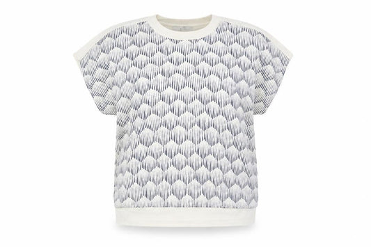 Front view of Next Women's Ivory Geometric Top, size 14