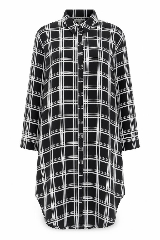 Monteau Women's Black Check Shirt Dress M