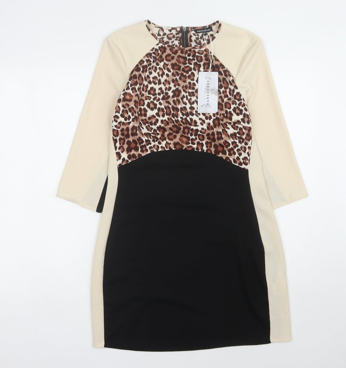 Warehouse Women's Multicoloured Dress, UK 10, Animal Print