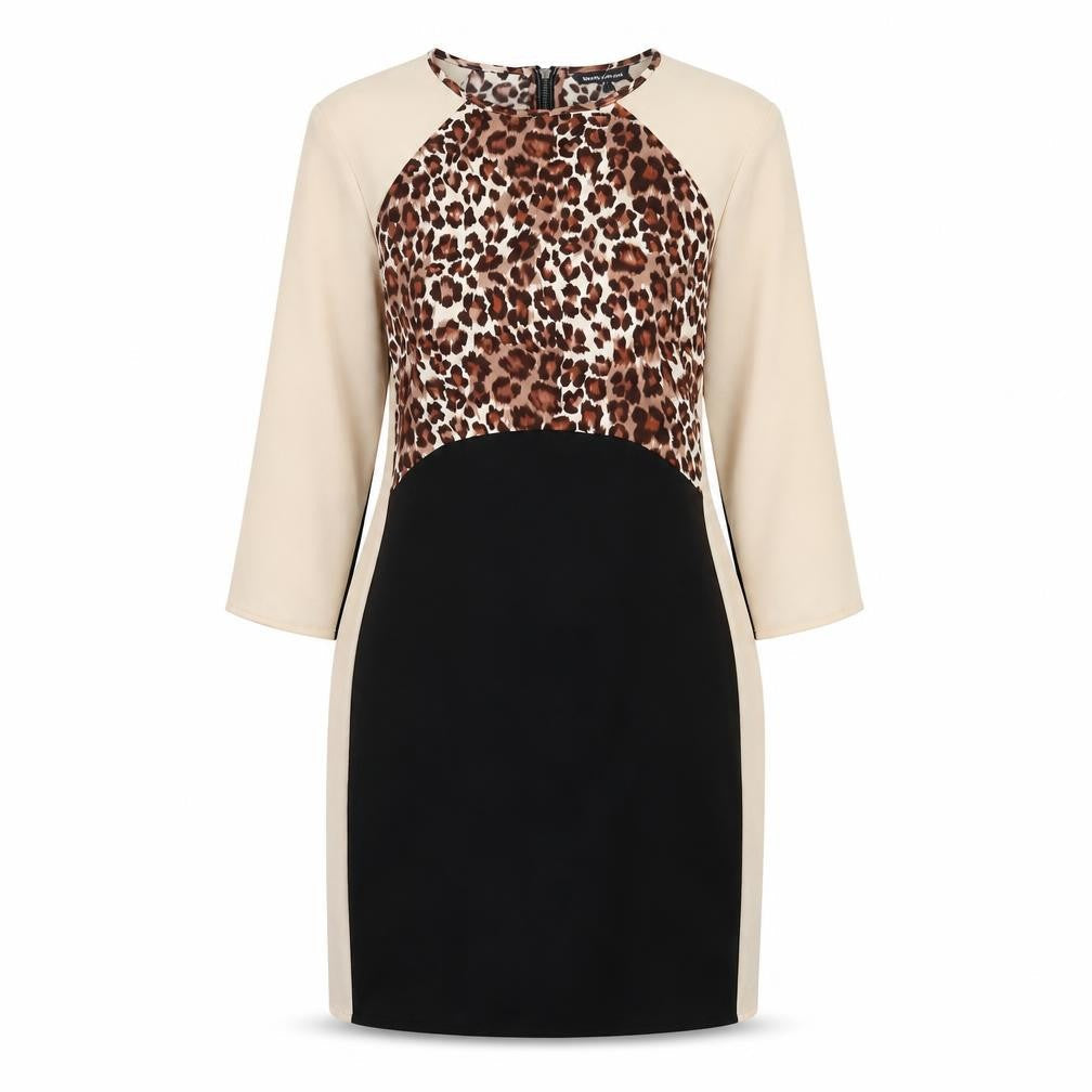 Warehouse Women's Multicoloured Dress, UK 10, Animal Print