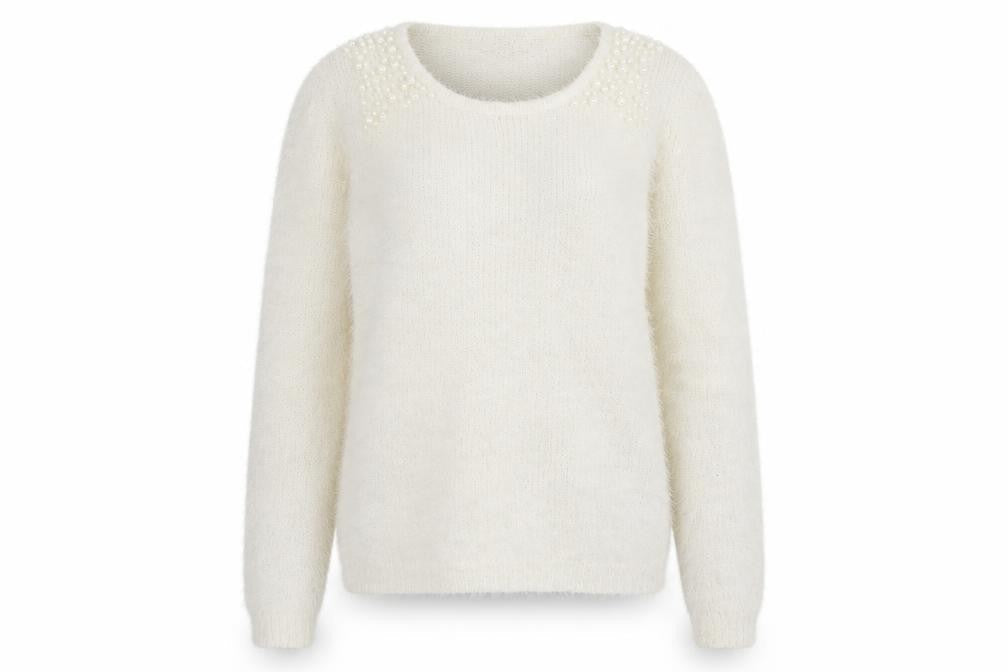 Onfire Women Ivory Beaded Pullover Jumper Size 12