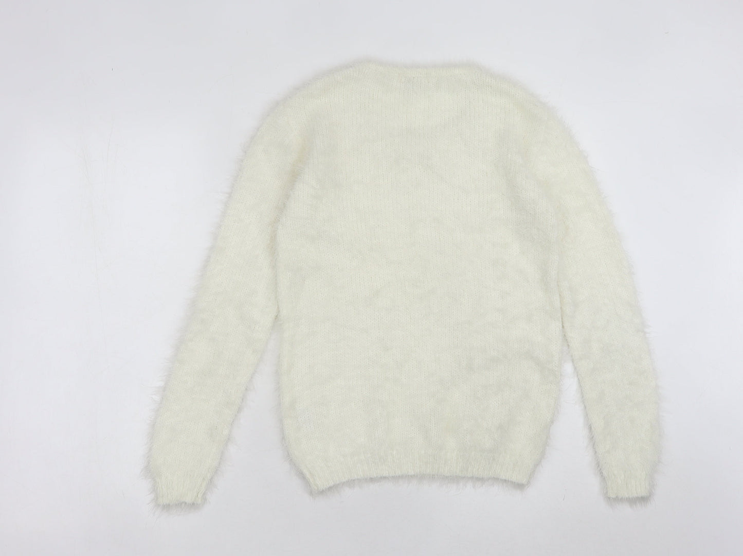 Onfire Women Ivory Beaded Pullover Jumper Size 12