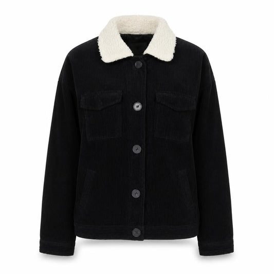 Front view of Denim Co. Women's Black Corduroy Jacket, size 6