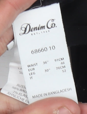 Close-up detail of Denim Co. Men's Black Corduroy Trousers, size 36
