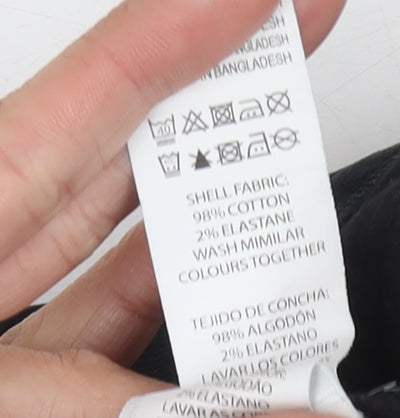 Brand and care label for Denim Co. Men's Black Corduroy Trousers, size 36