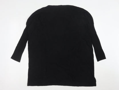Back view of QED London Women's Black Sequin jumper, S