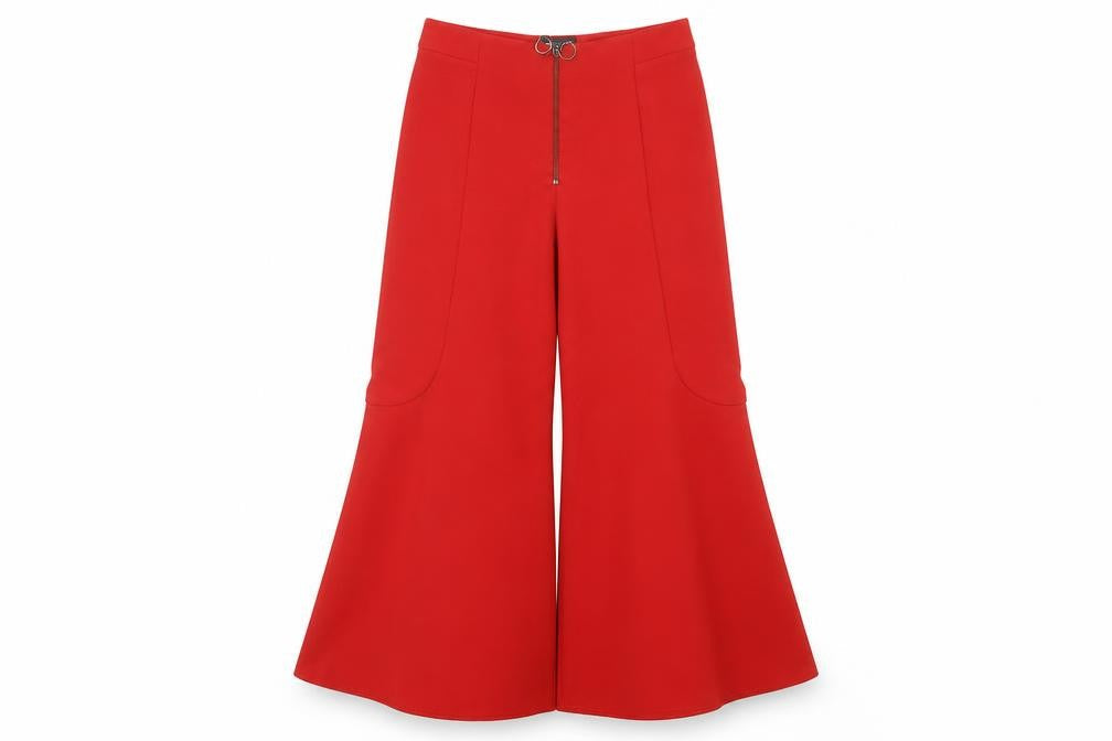 Topshop Women's Red Flared Trousers Size 10