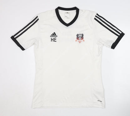 Additional front view of Adidas Men's White M Jersey Shirt V-Neck