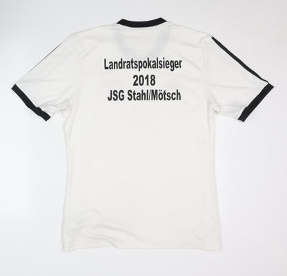 Back view of Adidas Men's White M Jersey Shirt V-Neck