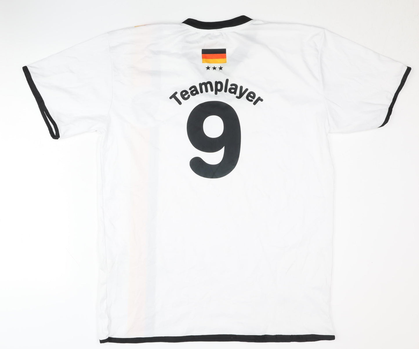 German Flag Football Jersey Men's XL White Polyester T-Shirt