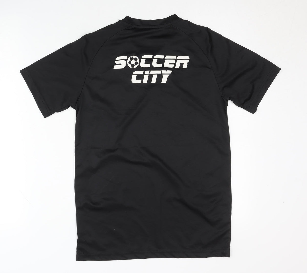 Soccer City Boys Black V-Neck Football T-Shirt Size 164
