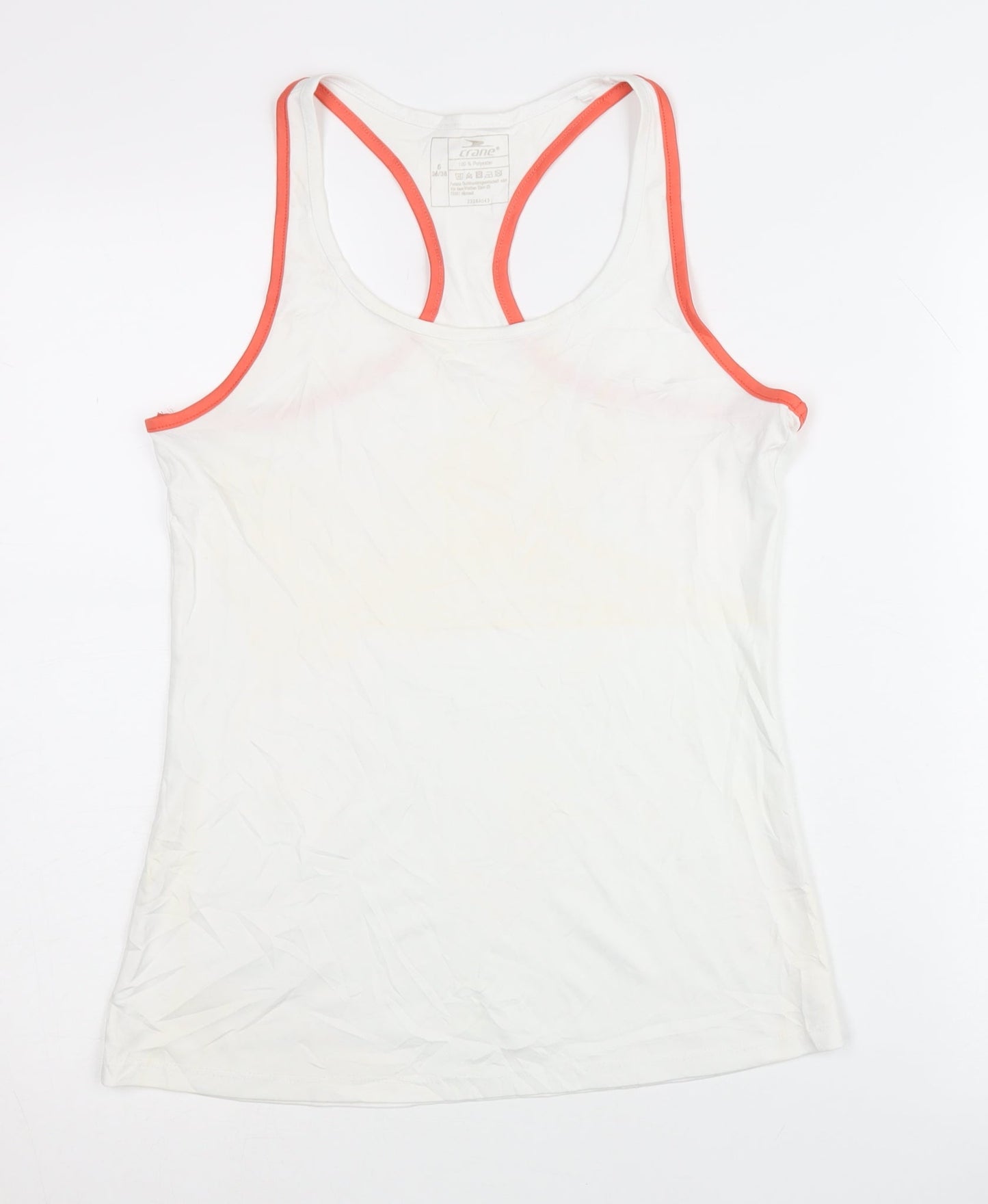 Crane Women's White Tank Top - S, Polyester Activewear