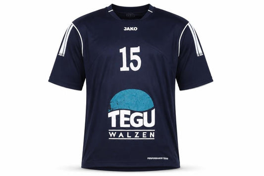 Front view of JAKO Men's Football Blue Jersey L