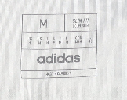 Close-up detail of Adidas Men's Grey Football Jersey M