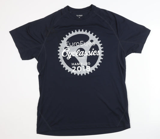 Clique Men’s Black Cycling T-Shirt XL with Logo