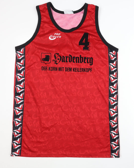 Pro Touch Men's Red Basketball Jersey L Sleeveless Tank