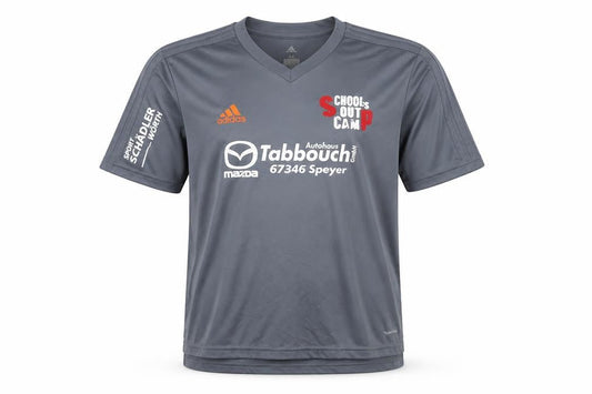 Front view of Adidas Men's Grey Football Jersey T-Shirt M